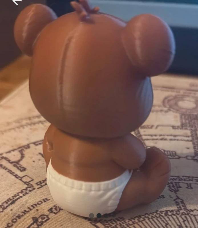 Cute baby bear figure with nappy and dummy 8cm tall