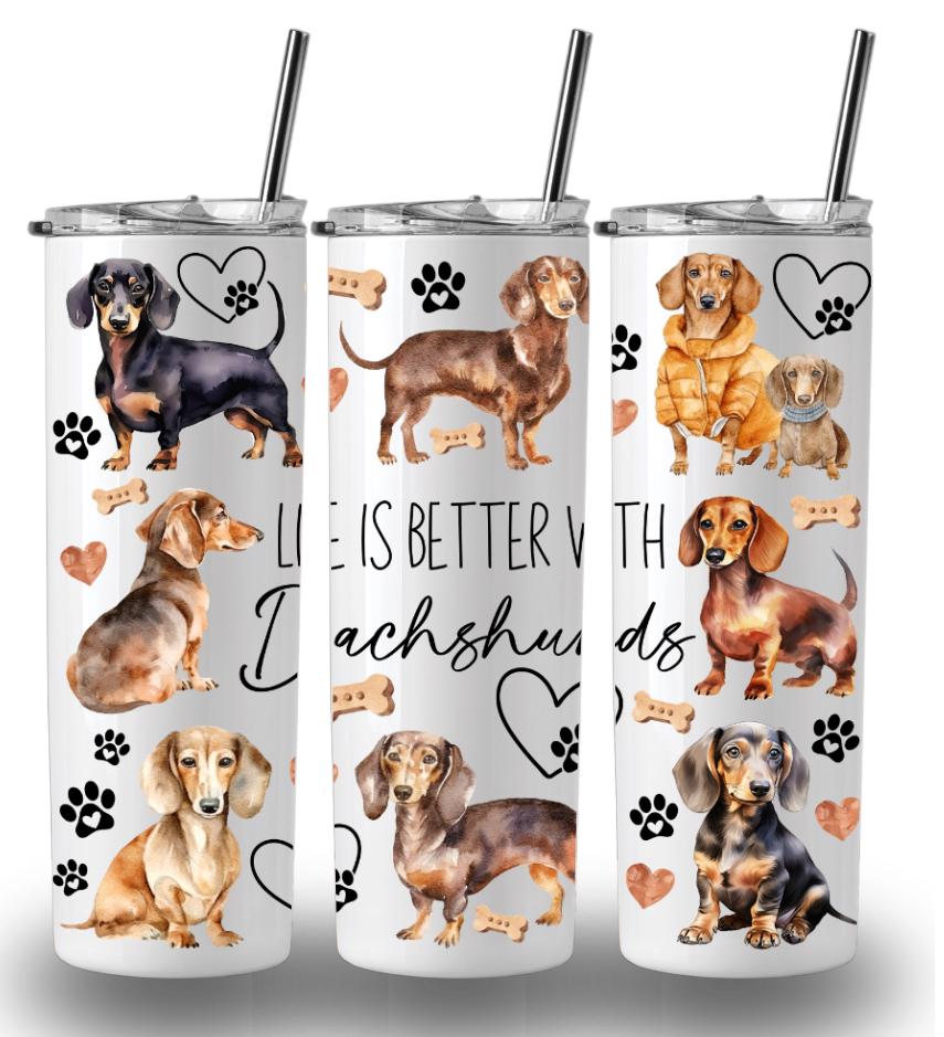 Dachshunds Themed 20oz Custom Printed Tumbler