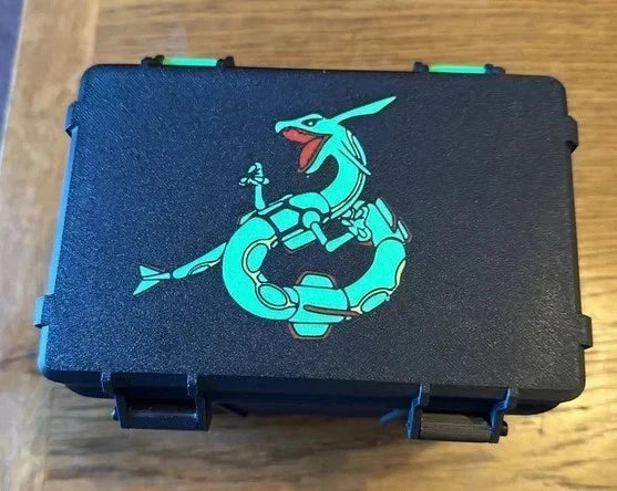 Pokémon Rayquaza Ace Grading Slab Rugged Box Blank Lid and Pokémon theme 20 Slab