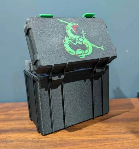 Pokémon Rayquaza PSA Slab Rugged Box Blank Lid and Pokémon theme Stores (20s)